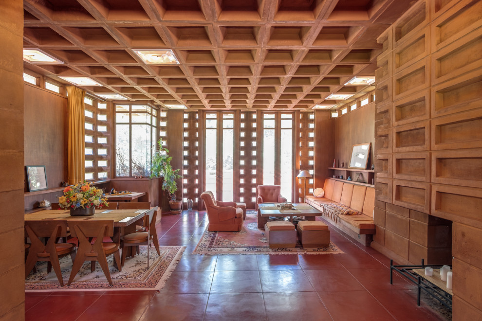 Frank Lloyd Wright Pappas Home - Midcentury - Living Room - St Louis - by Chromaka