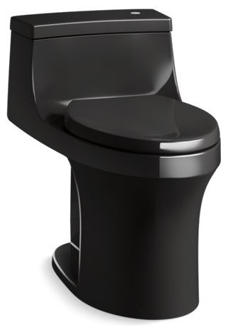 Kohler San Souci 1-Piece Compact Elongated 1.28 GPF Touchless Toilet, Black