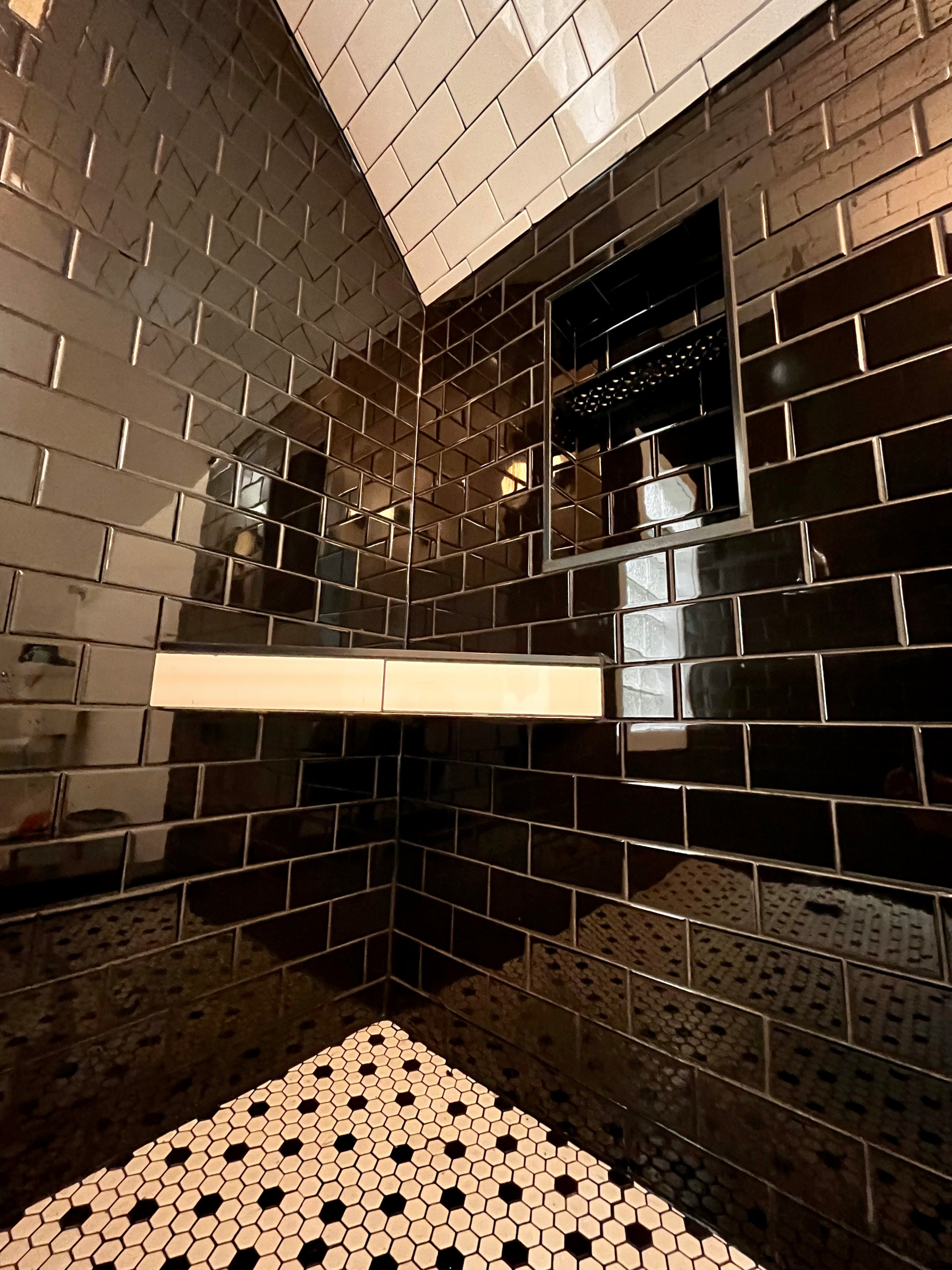 Black subway tile