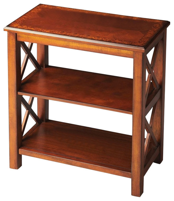 Butler Vance Olive Ash Burl Bookcase Transitional Bookcases by