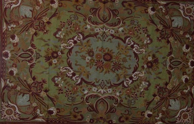 Art Area Rugs Roselawnlutheran Crewel Rug Art Nouveau Green Chain Sched Wool 2u0027x3u0027 Traditional