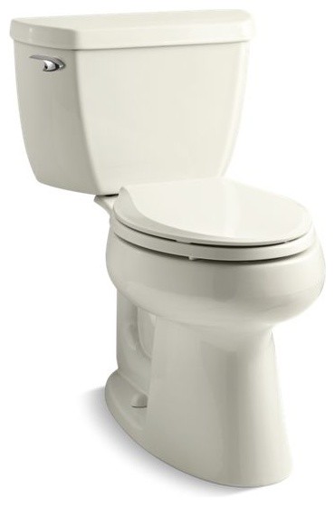 Kohler Highline 2-Piece Elongated 1.28 GPF Toilet w/ Left-Hand Lever, Biscuit