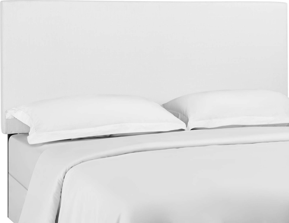 Modway Taylor Queen Upholstered Linen Fabric Headboard In White MOD
