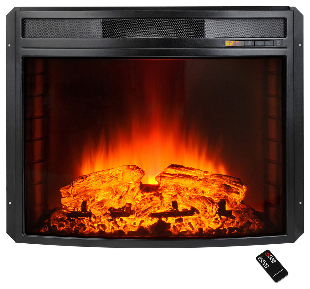 AKDY 28" Electric Fireplace Firebox Heater Freestanding Insert, Remote Control