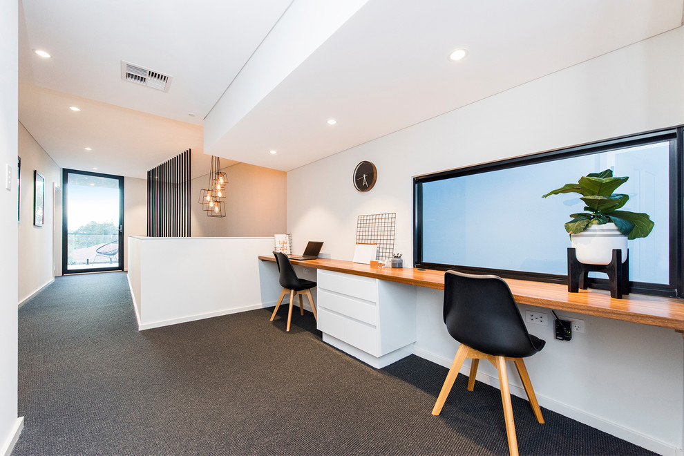 Photo of a contemporary home office in Perth.