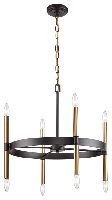 THOMAS CN260621 Notre Dame 6-Light Chandelier in Oil Rubbed Bronze and Gold