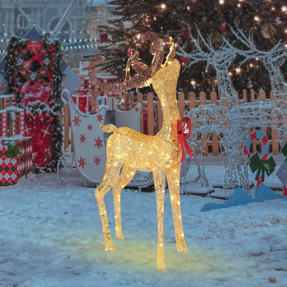 Lighted Christmas Deer Reindeer Standing Buck 150LED Outdoor Yard Decor Holiday
