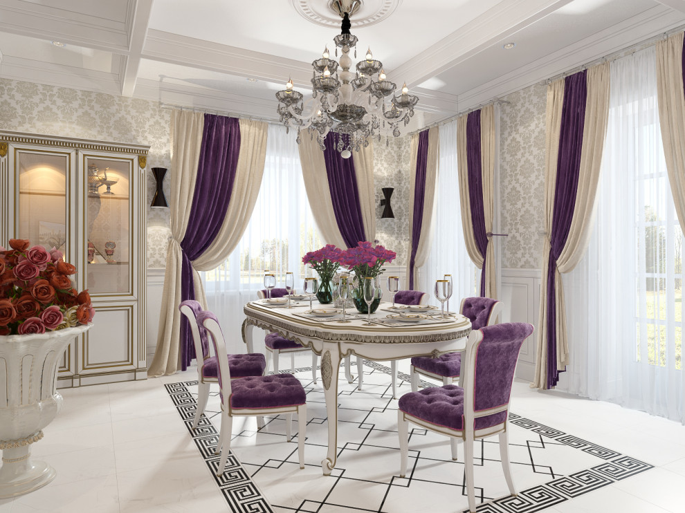 Дизайн гостиной в коттедже в стиле Неоклассика