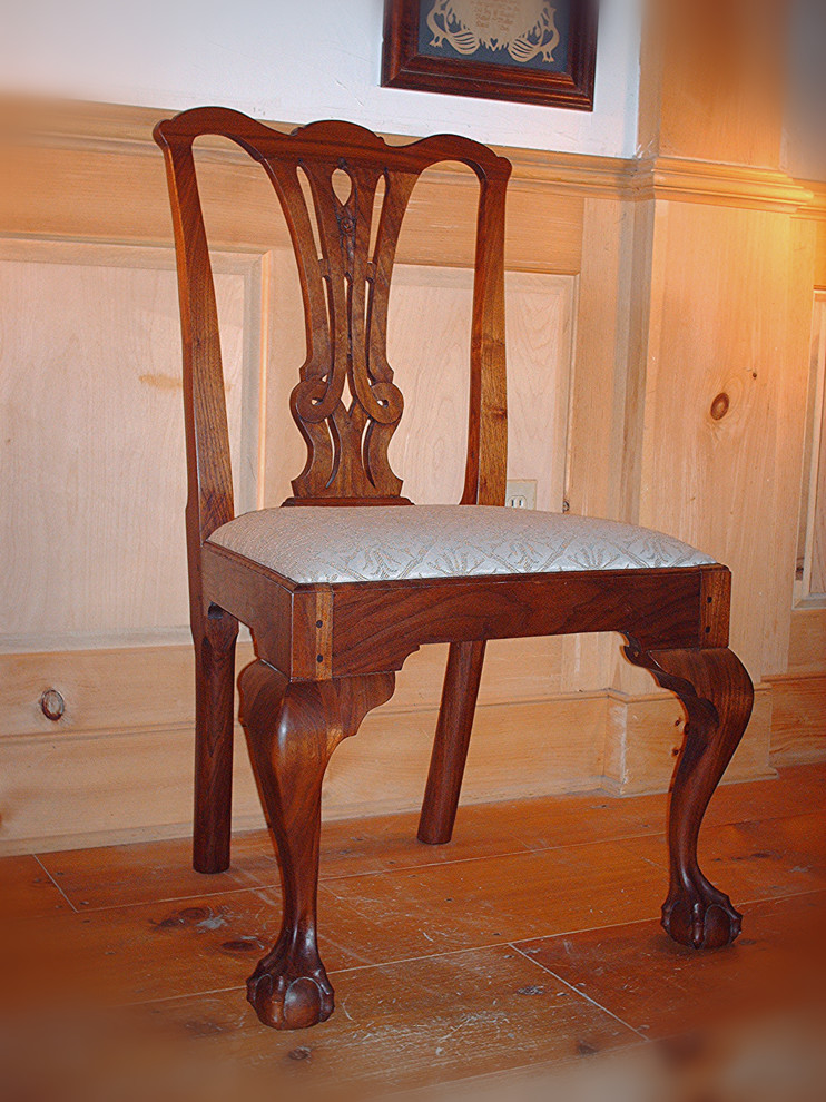 Handcrafted Chippendale side chair by D. C. Nauman, Chairmaker & Cabinetmaker