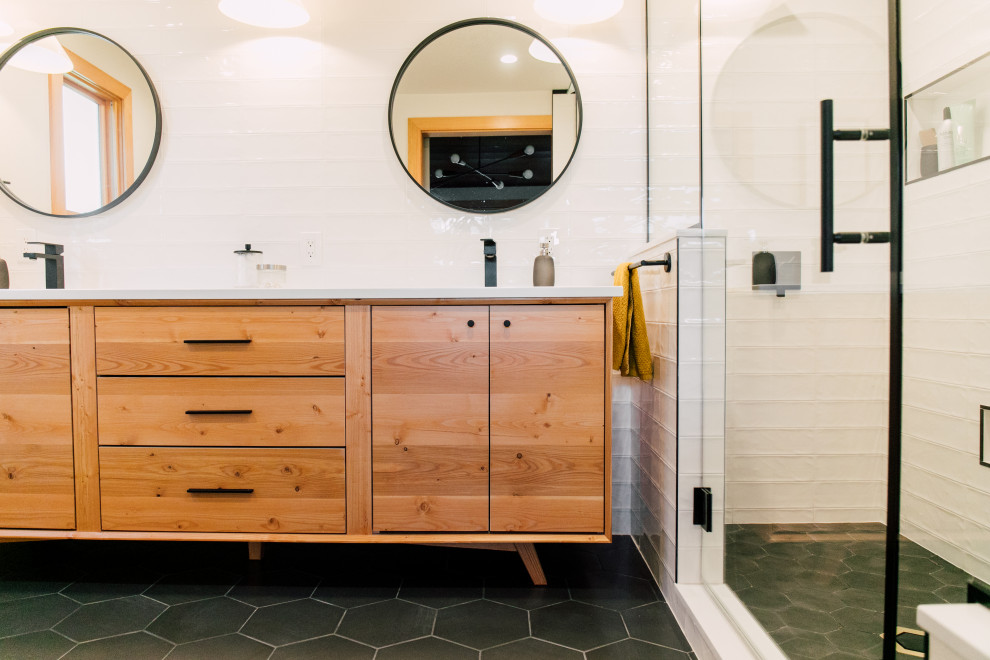 Mid Century Master Bath - Midcentury - Bathroom - Seattle - by Jennifer ...