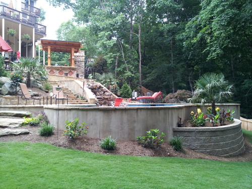 pools on a sloped yard