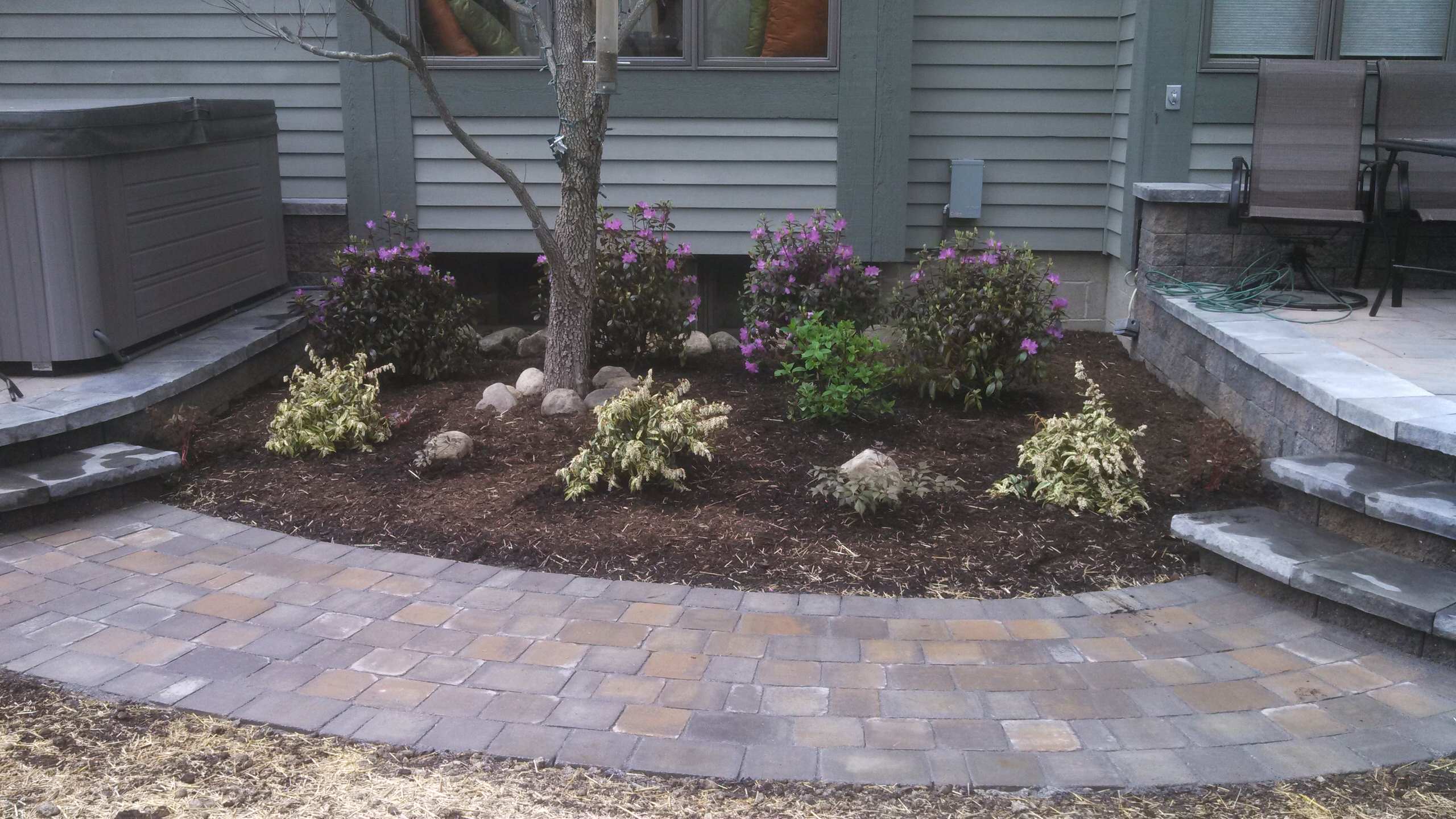 Jamestown NY rear patio and hot tub