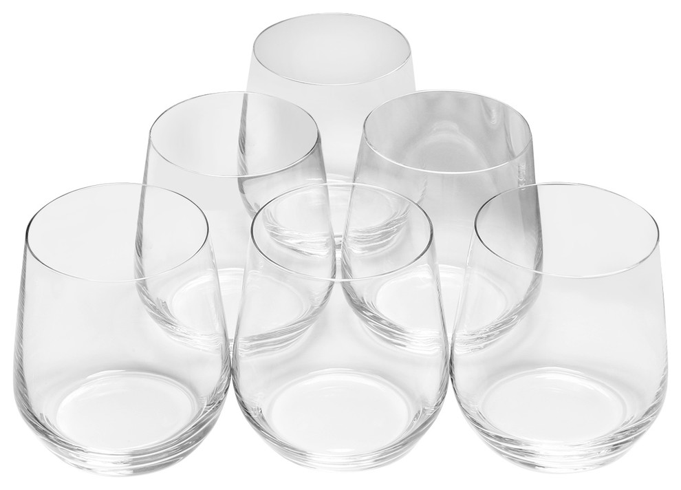 Catering Pack Stemless Wine Glasses, Set of 12 Contemporary Wine