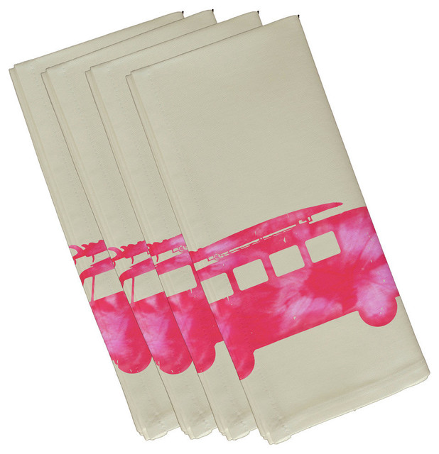 Beachdrive, Geometric Print Napkin, Pink, Set of 4