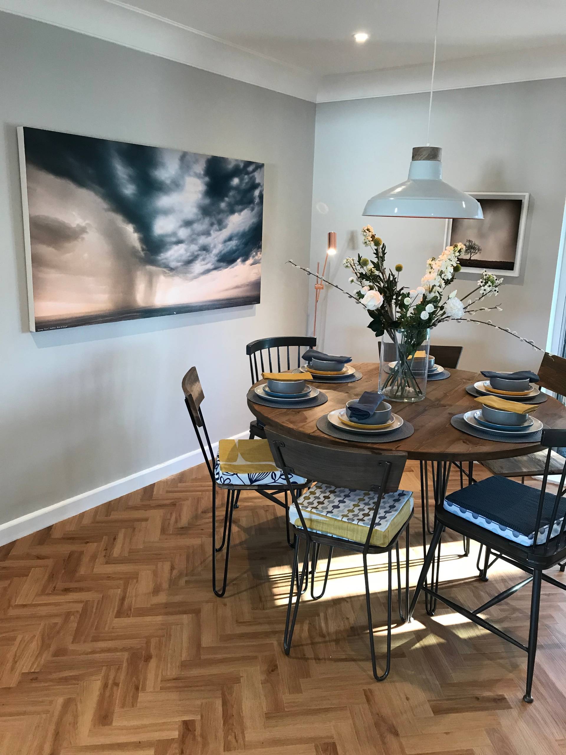 Industrial style living/dining room