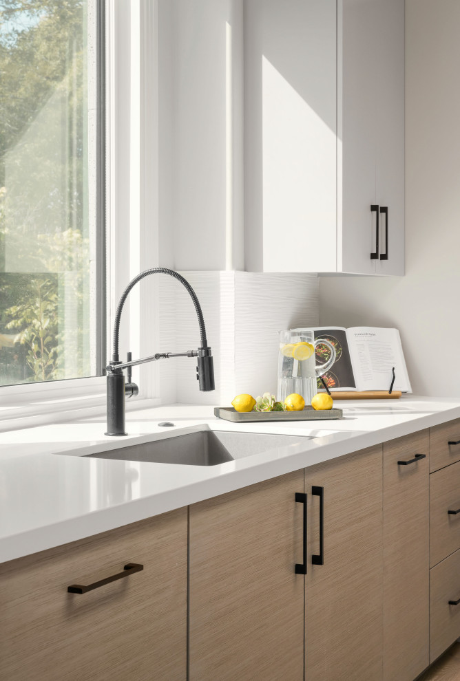 Fairbanks Contemporary- Wire-brushed lower cabinets