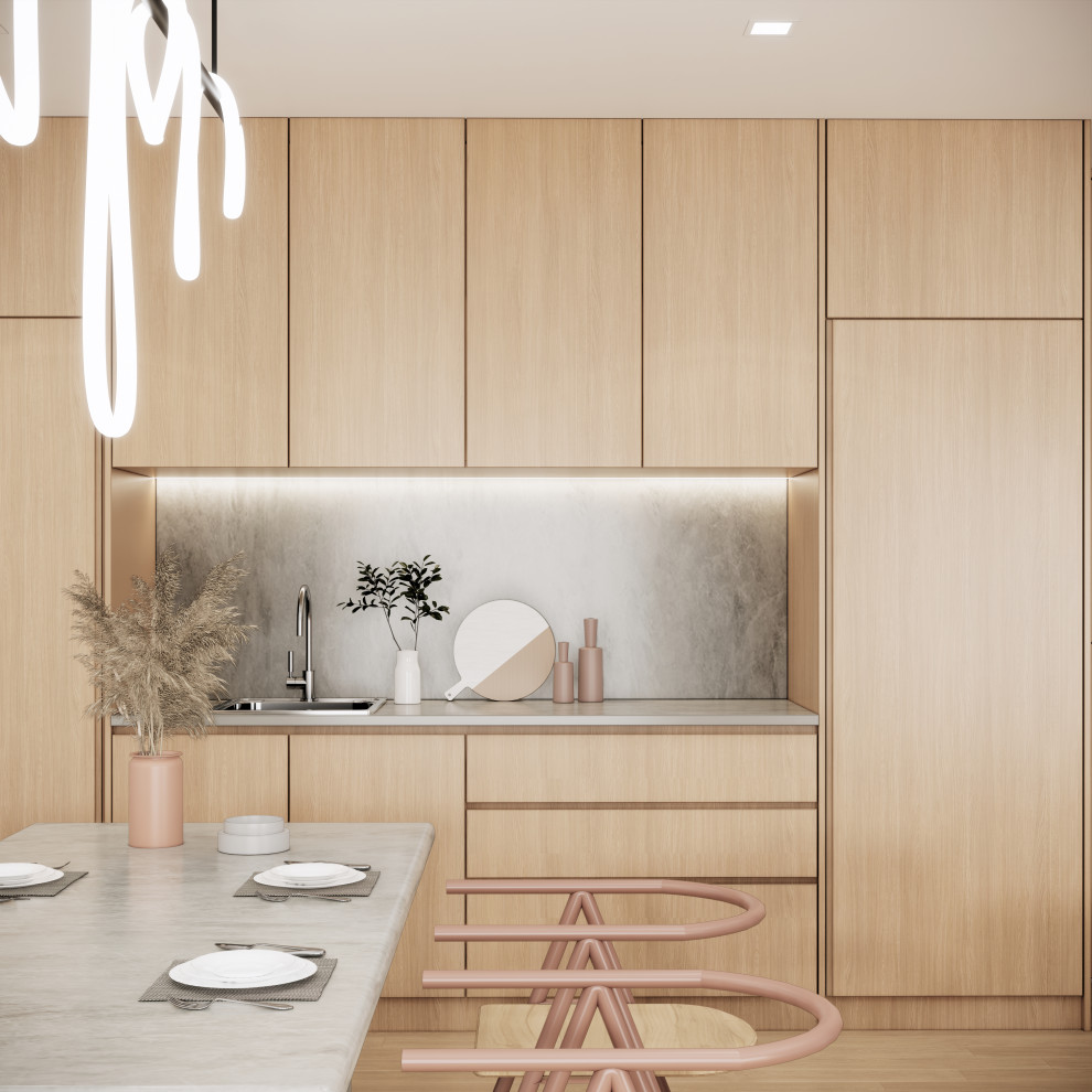 Minimalist kitchen photo in Miami