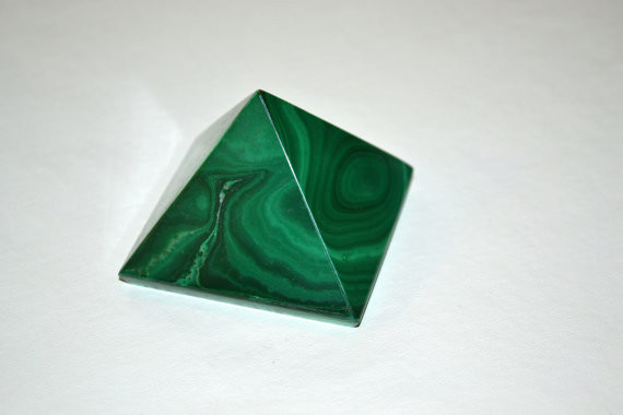 Vintage Malachite Pyramid Figure Paperweight by Honey Bee Pollen traditional-artwork
