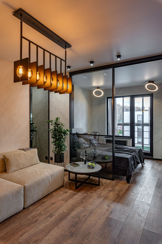 ЖК САМПО. 1-комнатная квартира в брутальном стиле, "от бетона" до заселения