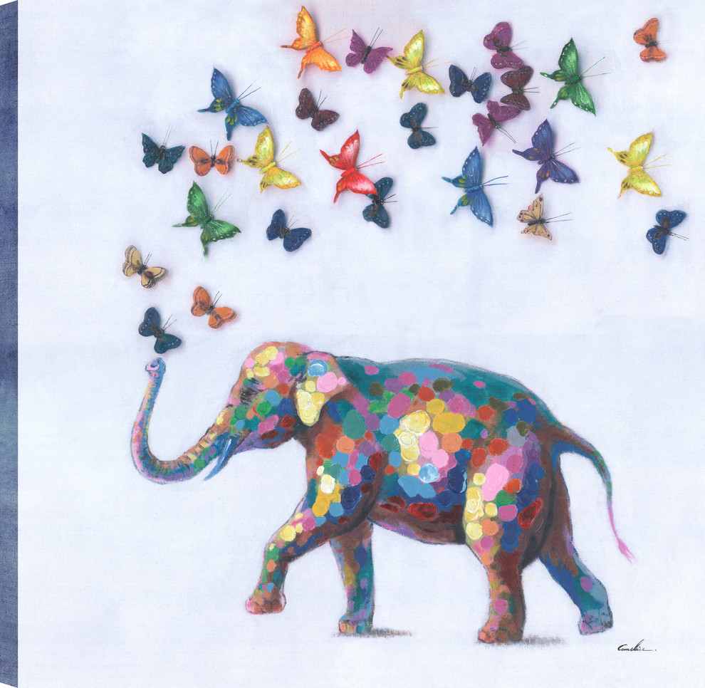 ELEPHANT SUNSET Canvas Wall Art Picture Brown Grey Split Multi 4 Panel 44/"