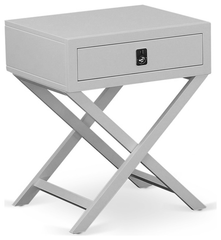East West Furniture Hamilton Wood Nightstand With Urban Gray Finish
