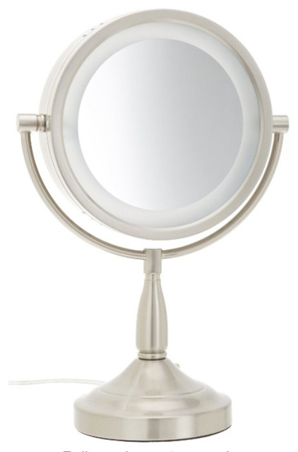 Jerdon LT856N 8.5-Inch Tabletop Two-Sided Swivel Halo Lighted Vanity Mirror  - Contemporary - Makeup Mirrors - by Jerdon Style | Houzz