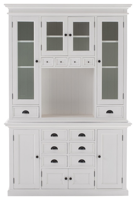 Classic White Kitchen Hutch - Traditional - China Cabinets And Hutches