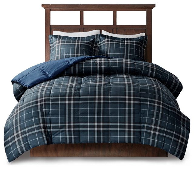 Woolrich Flint Plaid Soft Spun Comforter Mini Set, Blue/Green, Twin ...