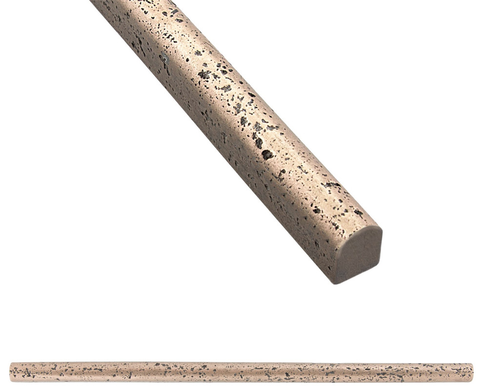 Prima Antique Bronze Pencil Tile Trim 1/2"x12", Set of 5 Traditional