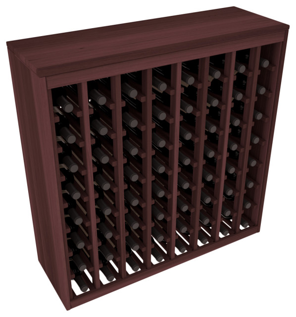 64-Bottle Deluxe Wine Rack,  Redwood, Walnut Stain
