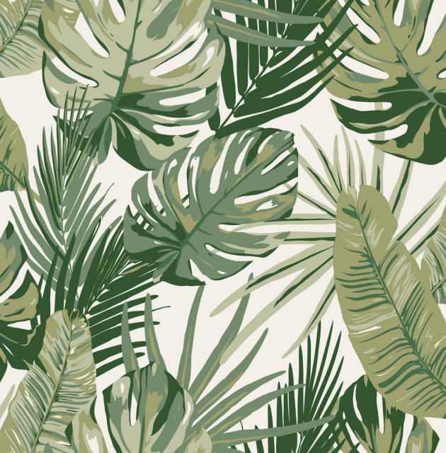 Green Palmero Peel & Stick Wallpaper, Bolt - Tropical - Wall Decals ...