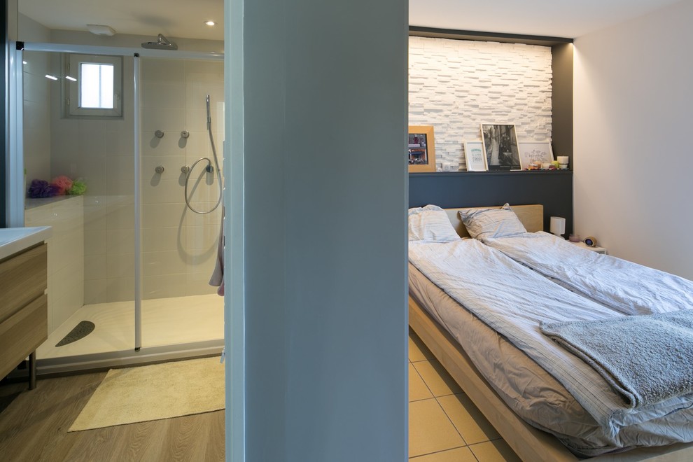 Scandinavian bedroom in Nantes.