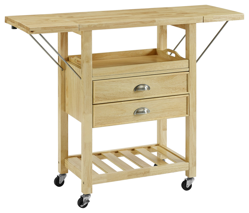 Bristol Double Drop Leaf Kitchen Cart Transitional Kitchen Islands