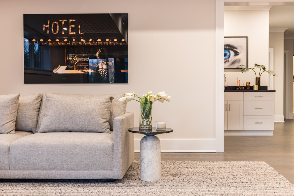 Rye Water views - Inspiration for a contemporary living room remodel in New York