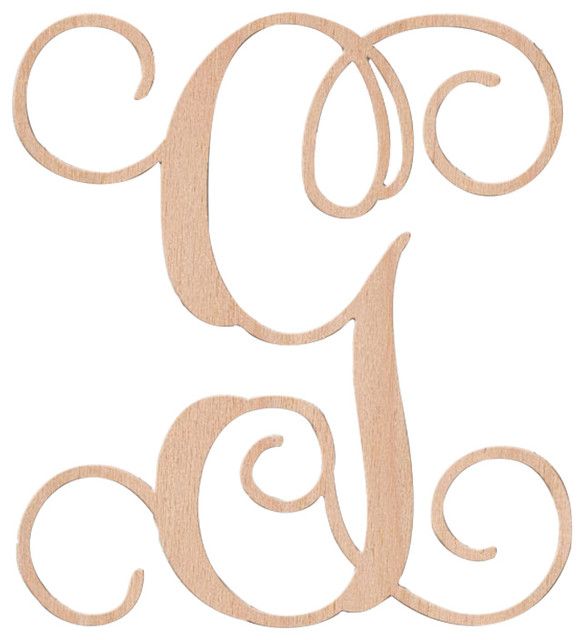 RAMCO LifeStyles Oversized Vine Script Wood Mongram Single Letter