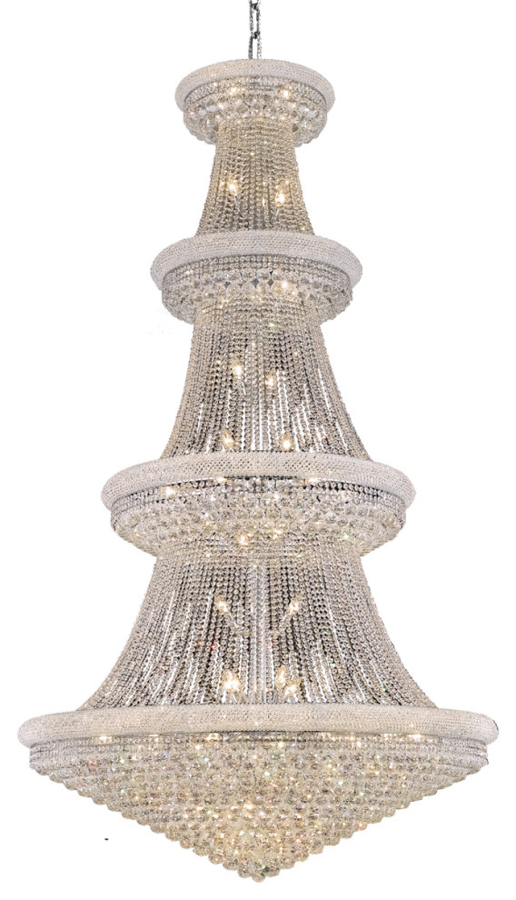 Primo 48 Light Chandelier in Chrome with Clear Royal Cut Crystal