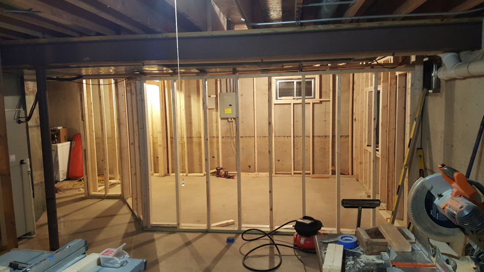 Framing out a basement bedroom/office