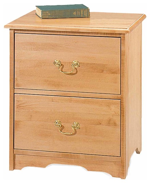 NIghtstand Cherry Maple 2 Drawer Chest Traditional Nightstands And