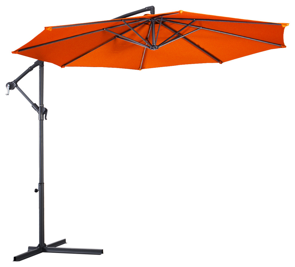 Costway Outdoor Patio 10' Hanging Umbrella Sun Shade W/t Cross Base