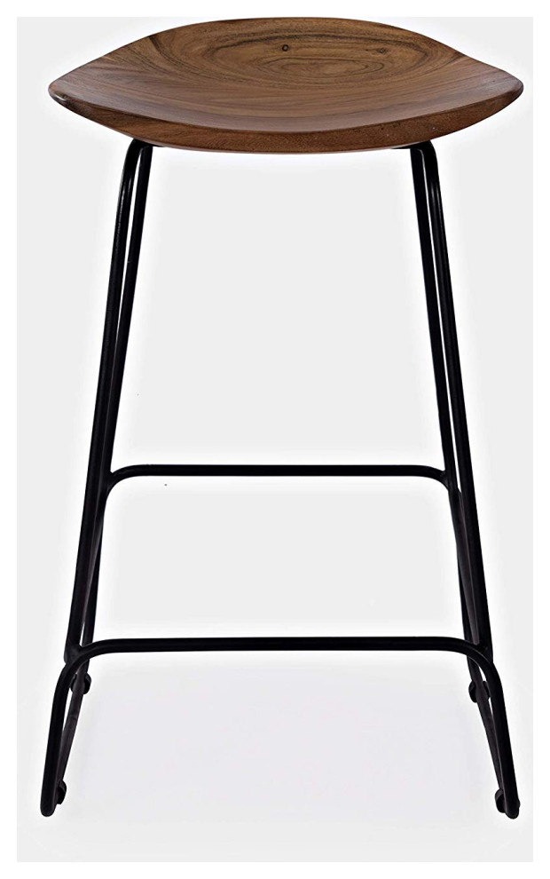 Nature's Edge Solid Acacia Counter Height Backless Stool (Set of 2) Industrial Bar Stools