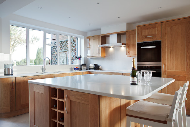 Open Plan Light Oak Kitchen contemporary-kitchen