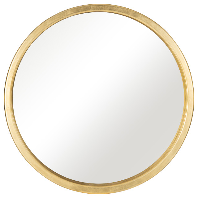 47X47, Gold Circle Mirror Contemporary Bathroom Mirrors by