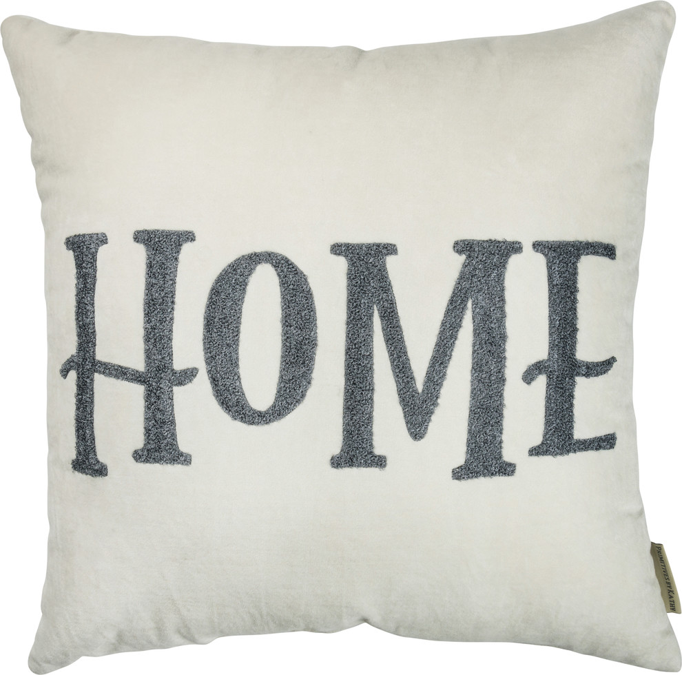 Primitives by Kathy Home Velvet Accent Throw Pillow in Gray 