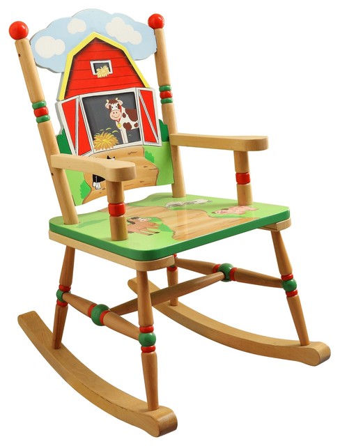 Fantasy Fields Childrens Happy Farm Kids Wooden Rocking Chair Bedroom