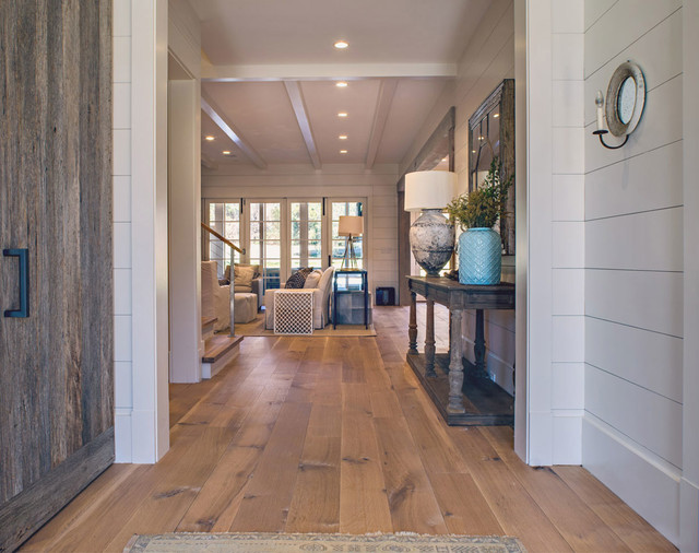 Wide Plank White Oak Wood Floor in Nashville TN - Farmhouse - Hall