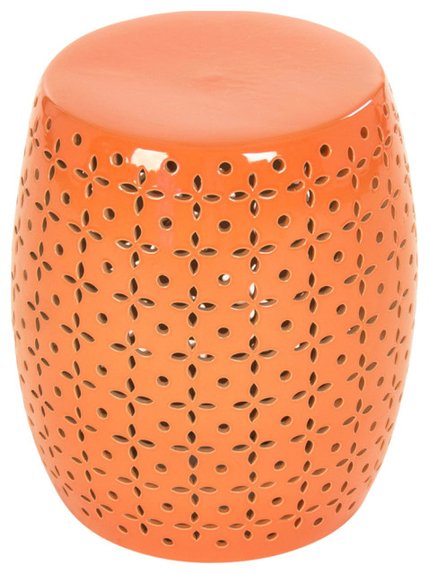 Lovell Garden Stool, Orange - Contemporary - Accent And Garden Stools ...