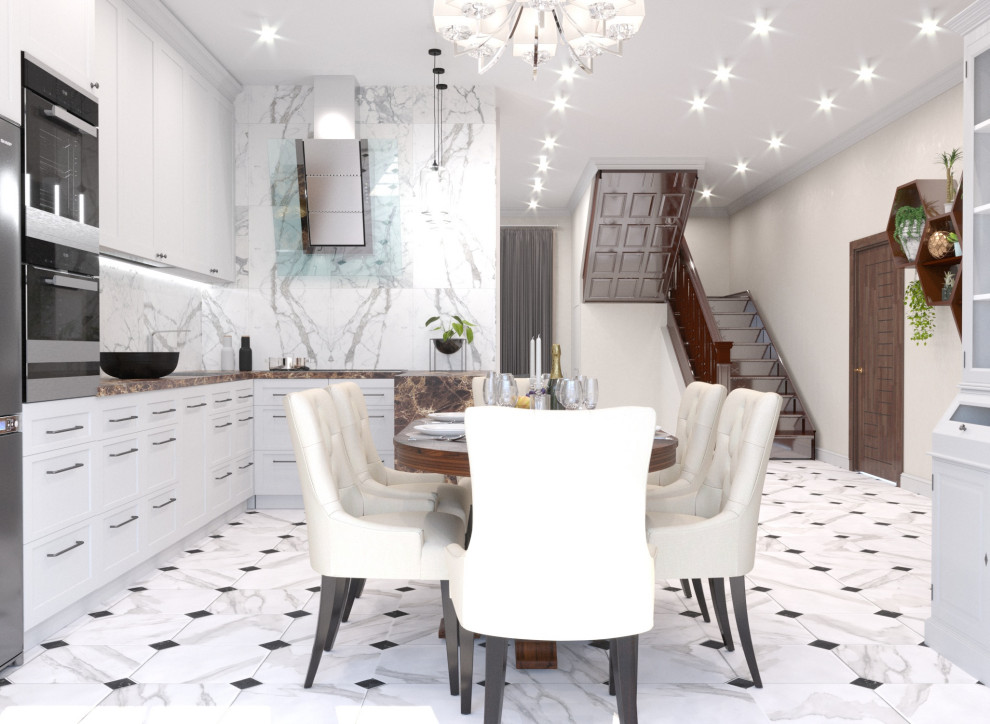 Кухня-гостинная в загородной доме