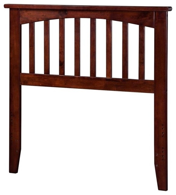 AFI Mission Twin Wood Headboard with USB Charging Station in Walnut