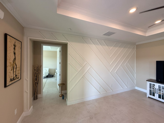 Geometric Accent Wall - Living Room Ocala contemporary-living-room