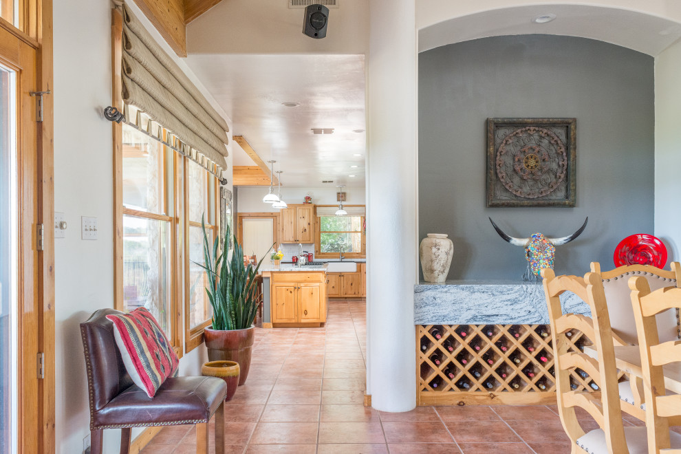 Example of a southwest dining room design in Austin